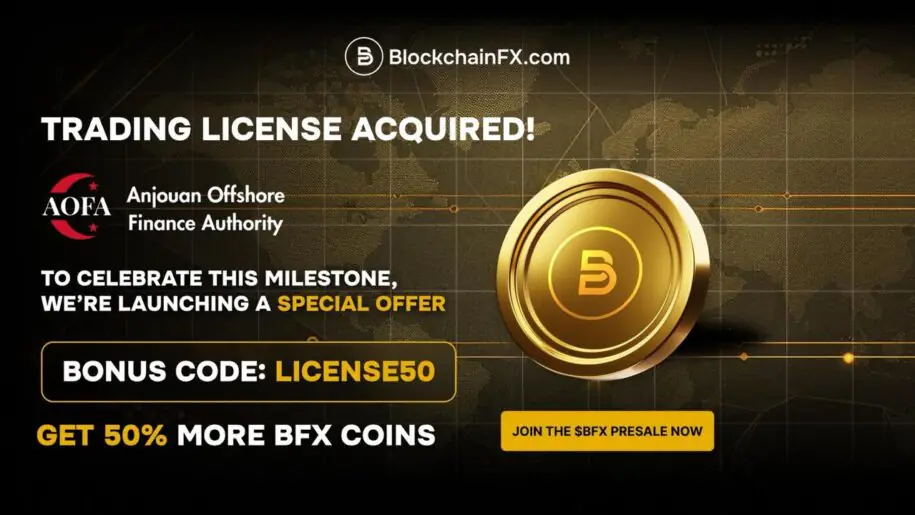 11月预售榜前五名：BlockchainFX 推出 50% 赠金，吸引大量关注