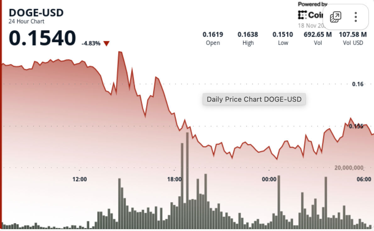 狗狗币突破多年趋势线后有望反弹，目标价位为 0.15 美元