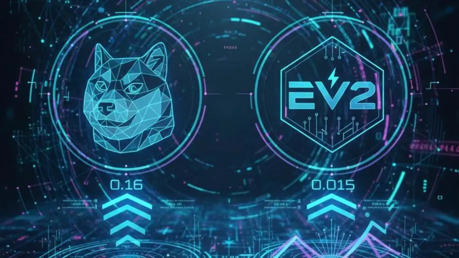 狗狗币价格预测：DOGE 会跌至 0.16 美元，还是 EV2 会跌至 0.015 美元？投资者认为预售可能带来 20-50 倍的回报。