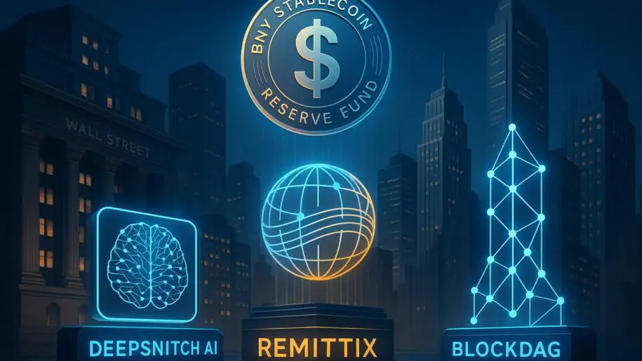DeepSnitch AI 对阵 Remittix：BNY Mellon 的稳定币基金启动加密货币市场，DeepSnitch AI 股价飙升 51%