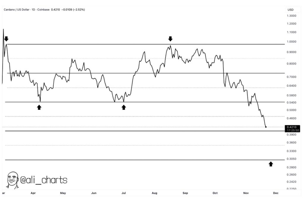 卡尔达诺网络区块生产放缓一小时，价格分析指向0.30美元。