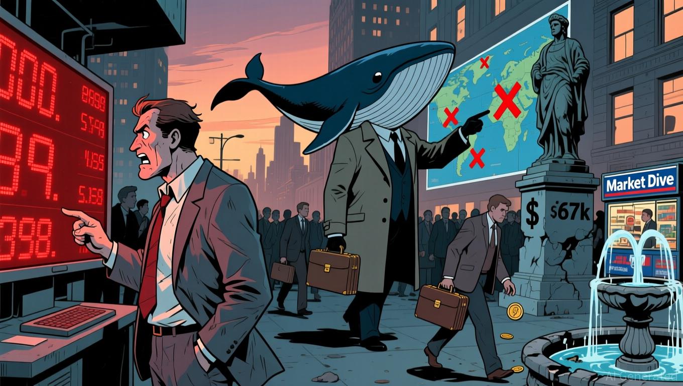 今日比特币新闻：巨鲸杠杆和ETF资金外流推动比特币逼近6.7万美元