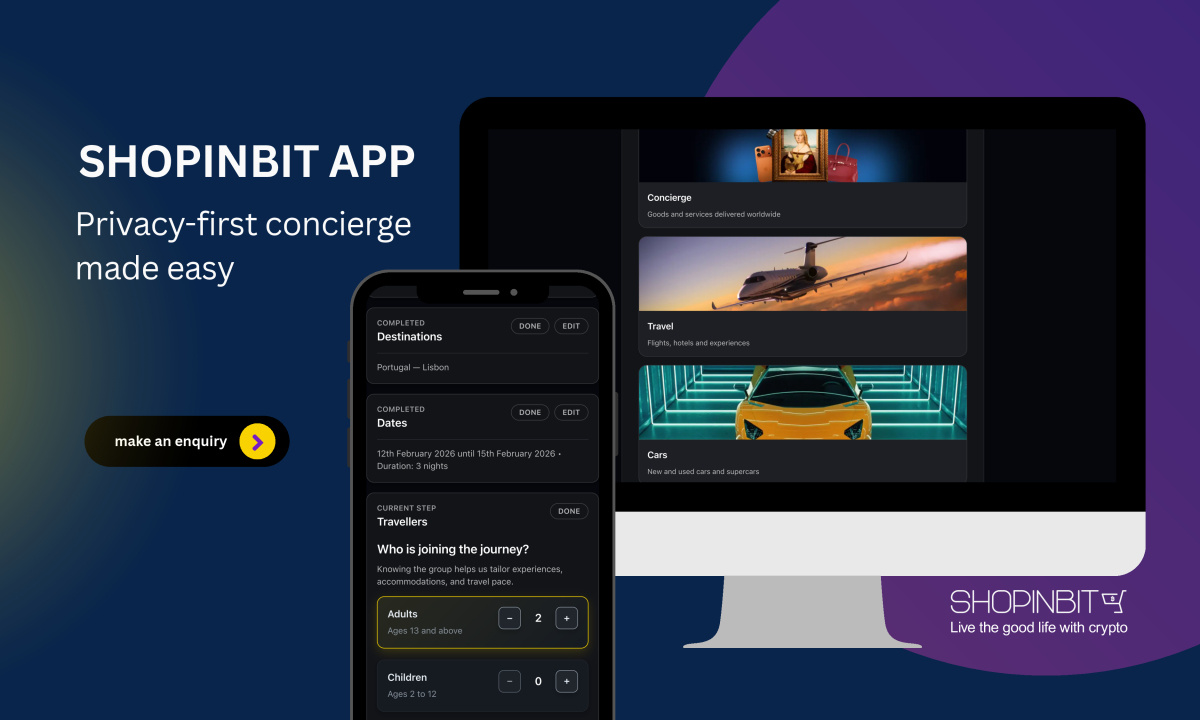 ShopinBit推出以隐私为先的礼宾服务应用程序，支持全球范围内使用加密货币订购任何商品。