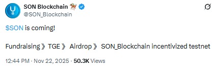 Spur协议上线：SON代币即将开始正式交易