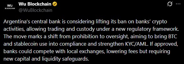 随着新的银行监管条例出台，阿根廷加密货币的采用率有望增长。