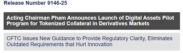 美国商品期货交易委员会(CFTC)加密货币监管:美国启动数字资产试点项目