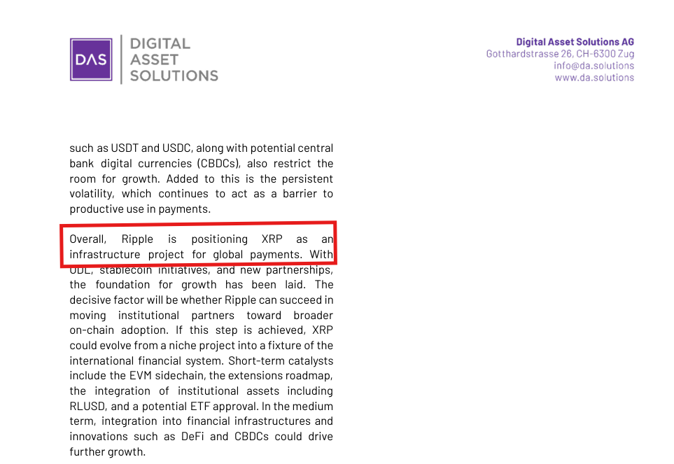 Digital Assets Solutions Report on Ripple and XRP