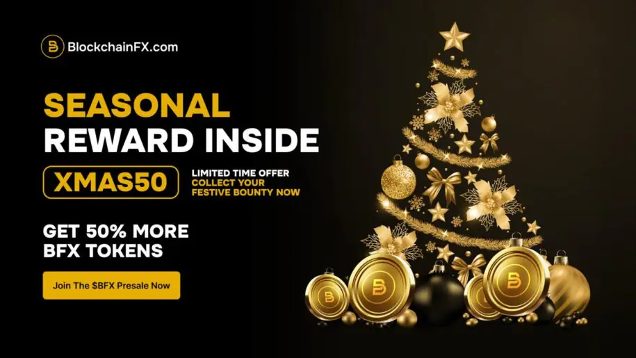 BlockchainFX 1200万美元预售活动更精彩——圣诞节最佳加密货币投资，更有50%额外奖励！