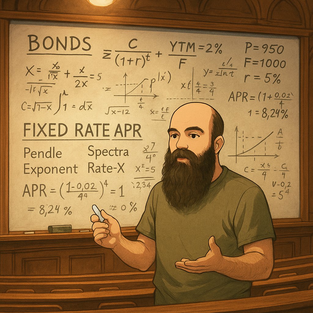 今晚各大利率互换协议中收益率最高的两个：

王者，又名 @pendle_fi

1. sNUSD PT (@Neutrl)：16%

➢ 剩余 80 天

➢ 实时偿付能力证明

➢ 1300 万美元流动性

2. sUSDai PT (@USDai_Official)：14%

➢ 剩余 93 天

➢ 99% 为国库券

➢ 1800 万美元流动性

EVM 替代方案 @spectra_finance

1. yvvbUSDC (@yearnfi)：15%

➢ 持续到 2 月

➢ Katana / Yearn Vault

➢ 100 万美元流动性

2. AUSD (@yearnfi)：15%

➢ 持续到 2 月

➢ Katana / Yearn Vault，但为 AUSD 版本

➢ 20 万美元流动性

Solana TVL 领跑者 @ExponentFinance 1. USX (@solsticefi): 14.3%

➢ 56 天

➢ 偿付能力证明 // Solana 的 Ethena

➢ 2000 万美元流动性

（可能是指数积分？）

2. ONyc (@onrefinance): 16%

➢ 41 天

➢ 再保险风险加权资产 (RWA)（请先了解再模仿）

➢ 240 万美元流动性

Solana 的竞争对手 @RateX_Dex

1. sHYUSD (@hylo_so): 19%

➢ 44 天

➢ f(x) V1 不友好分叉 || 稳定池 + 积分

➢ 150 万美元流动性

今晚各大利率互换协议中收益率最高的两个：

➢ 74 天

➢ 以敏感抵押品为担保的 CDP || 由 RateX 运营？

➢ 24 万美元流动性