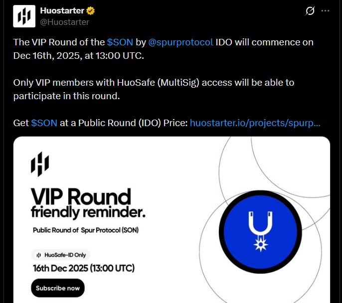 预售即将结束，Spur Protocol 将于 4 天后上线：VIP 轮现已开启