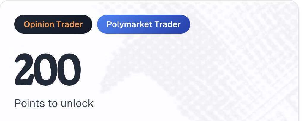 BSC 亲儿子新的预测市场 @predictdotfun 
如果你使用过其他的预测市场或者有活跃的链上交互
可以免费领取奖励积分
10%手续费折扣传送门⬇️