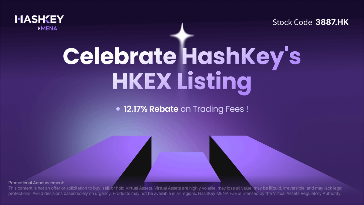 🎉 HashKey Officially Listed on the Hong Kong Stock Exchange!

To celebrate the listing, all spot trading pairs on the HashKey exchange will enjoy a 12.17% discount on trading fees!

🗓 December 17th to December 21st

Learn more details 🔗

Register Now 👉