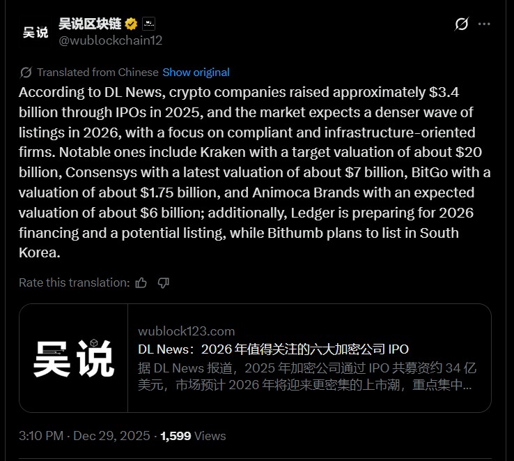 加密货币IPO会在2026年卷土重来并迎来新的上市吗？