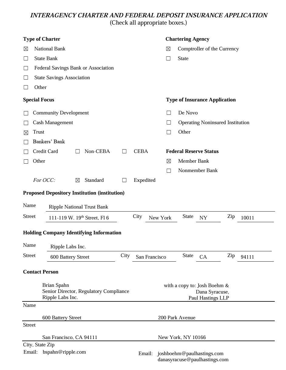 如果瑞波银行成为一家完全受监管且运营良好的国家银行，XRP 的价格会是多少？