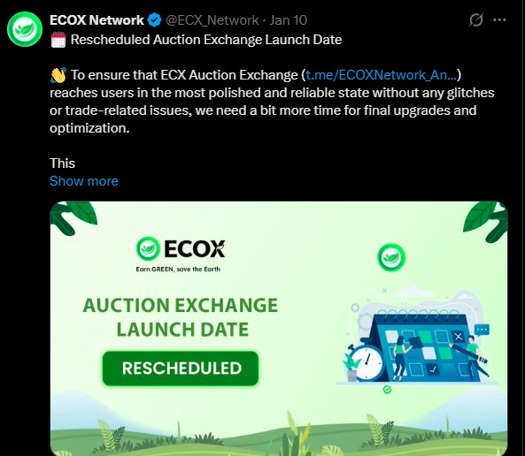 ECOX Network上市日期真相：$ECX的KYC和路线图延迟是好事吗？