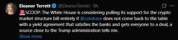 由于白宫与 Coinbase 发生冲突，《CLARITY 法案》面临风险