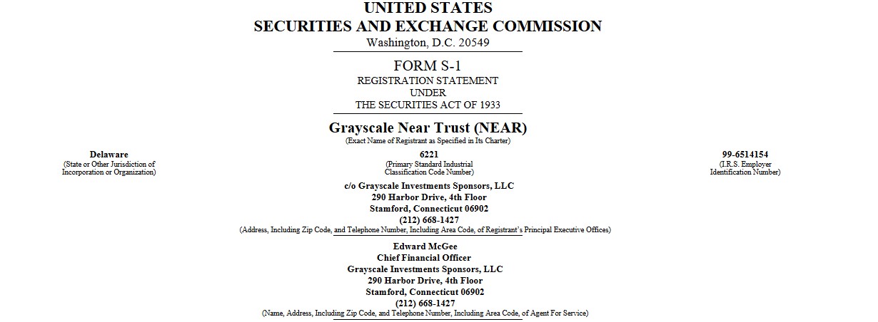 Grayscale NEAR Trust 在加密货币市场波动之际将目光投向了 NYSE Arca