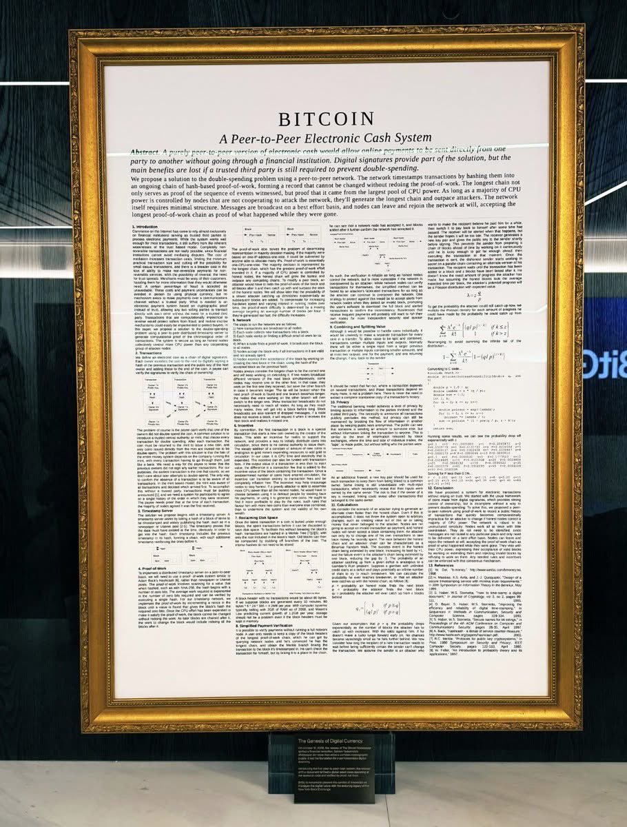 THE NEW YORK STOCK EXCHANGE IS NOW DISPLAYING THE #BITCOIN WHITE PAPER ‼ ️