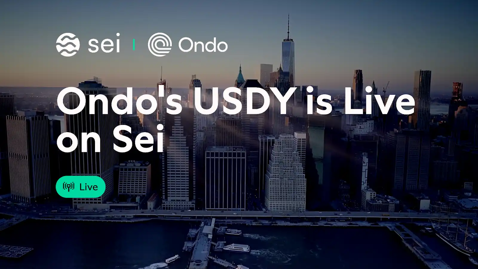 Ondo USDY现已上线Sei: 代币化美债遇上高性能基础设施