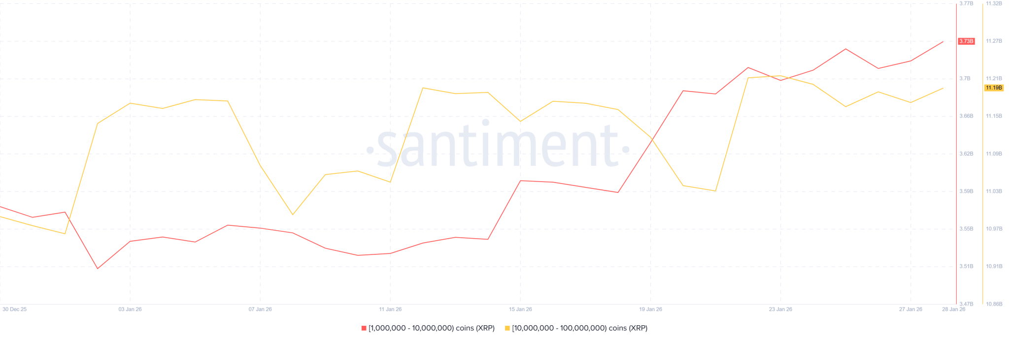 本月XRP巨鲸已购入价值7.1亿美元的XRP。