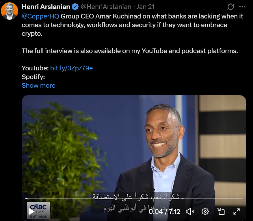 报道称，因机构需求持续增长加密托管机构Copper考虑首次公开募股