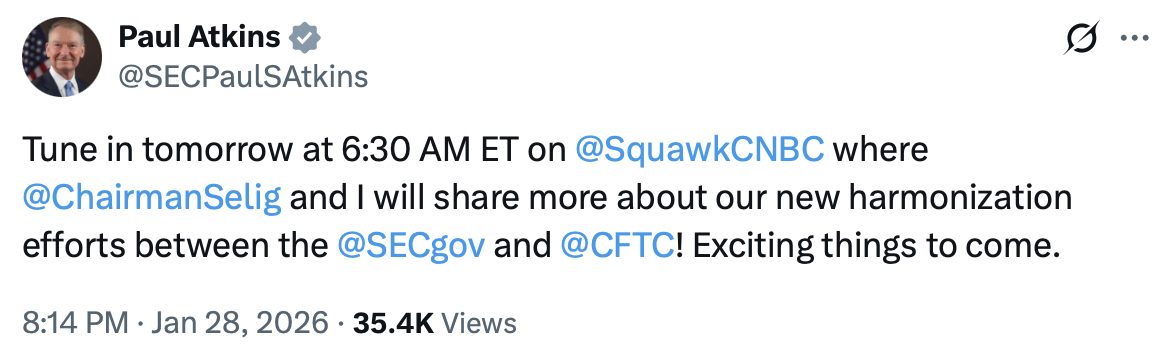 SEC、CFTC在白宫加密货币会议前展现合作态度