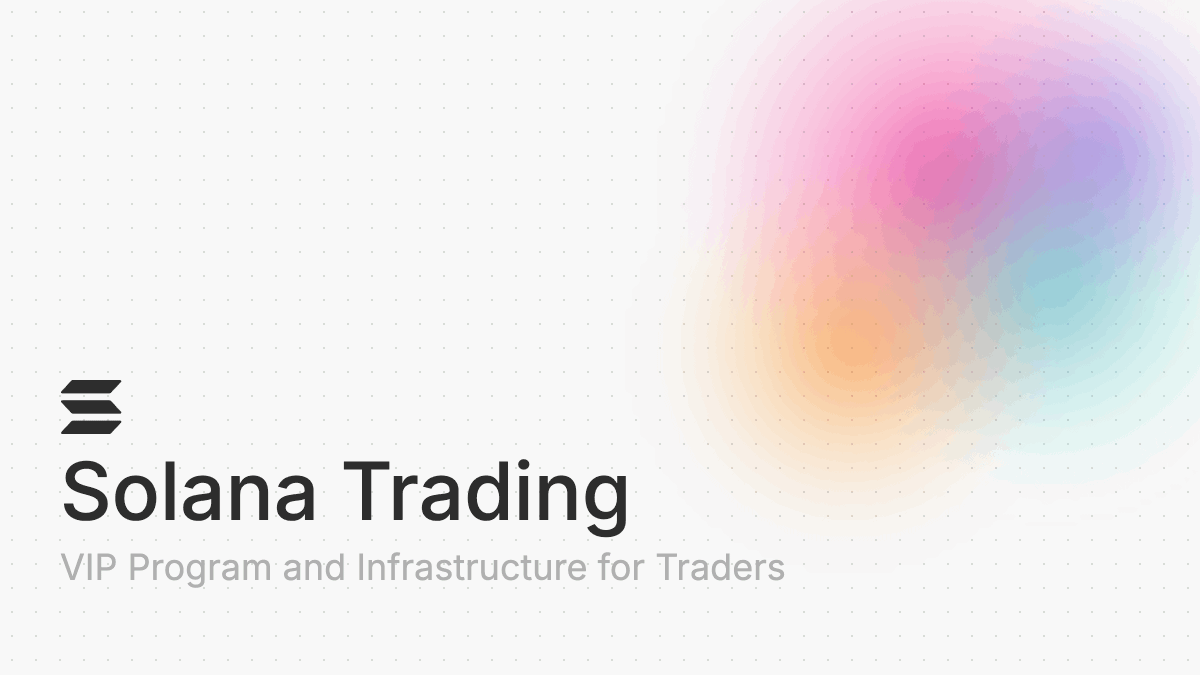Solana is built for traders.

We're launching a brand new project and product tailored for institutional traders, especially those new to Solana.

Get liquidity, tools, and data 👇

You will receive:

- A VIP trading program to help you attract top market makers and traders from TradFi or any relevant crypto ecosystem, including centralized exchanges.

- Data operations to provide the insights needed to successfully implement various strategies.

- Trading tools to help institutions understand the Solana trading lifecycle.

- Access to the right protocols, best teams, and top infrastructure providers in Solana DeFi.

- Direct assistance to understand all yield opportunities in Solana DeFi.

If you are an investment fund, proprietary trading firm, cryptocurrency-native investor, or market maker, please sign up for our Solana trading program: