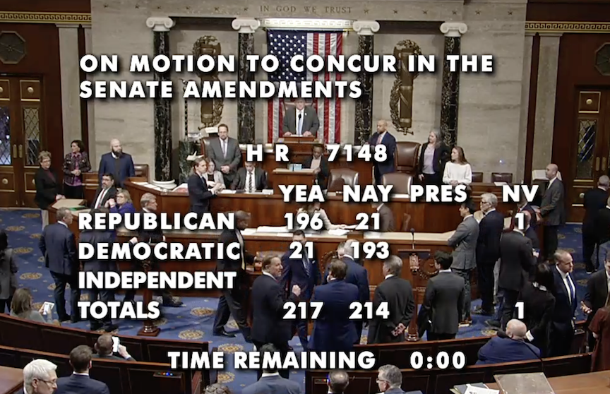 特朗普有望签署法案结束美国部分政府停摆