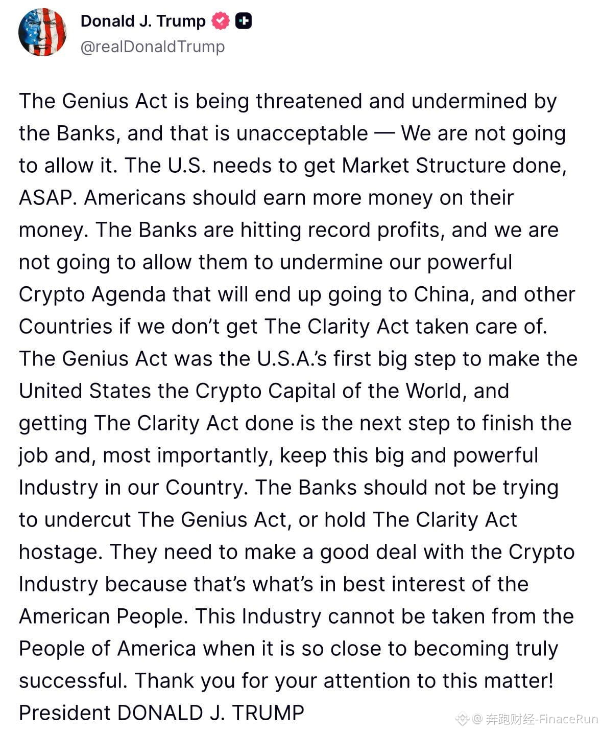 Former Trump Crypto Advisor: Government Can't Just "Like" Bitcoin; US Needs Real Action

Recently, David Bailey, a former crypto advisor to the Trump administration, stated at the New York Bitcoin Investors Week conference that the US government's support for Bitcoin cannot remain merely lip service; it must be translated into concrete action.

Baileley bluntly stated that Trump repeatedly expressed support for Bitcoin and the crypto industry during his campaign and signed an executive order in March 2025 to establish a strategic Bitcoin reserve.

However, a year later, the US government has only accumulated Bitcoin through law enforcement seizures and has never actively increased its holdings. He bluntly stated, "We don't even know how much Bitcoin the government actually holds."

According to data from Arkham Research, the US government currently holds approximately 328,400 Bitcoins, worth approximately $22.22 billion, solely through law enforcement seizures.

Baileley bluntly stated: Trump was the first politician to publicly support the globalization of Bitcoin, but mere attitude is not enough to push Bitcoin to $1 million.

“Liking Bitcoin is useless; real political capital must be invested to promote it,” he emphasized. “Without paying the political cost and implementing relevant mechanisms, the outcome will not change.”

However, Bailey also acknowledged that Bitcoin would eventually succeed even without US government action. He even stated that whether it's four, ten, or twenty years from now, we will eventually have a government that adapts to the rules governing Bitcoin's development.

Therefore, the key to achieving sustained progress lies in expanding the Bitcoin holder base. As Bailey said, “We need more voters to hold Bitcoin every year; this is an inevitable trend.”

In addition to strategic Bitcoin reserves, Trump's recent call for “the US to complete market structure legislation as soon as possible” has also focused market attention on the legislative progress of the Clarity Act.

#BitcoinStrategicReserve