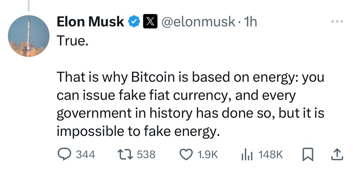 Elon Musk once said, "#Bitcoin is based on energy: you can issue fake fiat currency, every government in history has done that, but energy cannot be counterfeited."

Free Guide: *Bitcoin Lending Practical Handbook* 📙

Take control of your life without selling your #Bitcoin 🙌

Get the handbook 👉