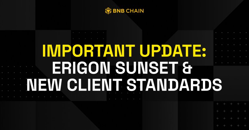 Reminder: Erigon support on the BNB chain ended on December 31, 2025.

If you are still running Erigon, please migrate to Reth or Geth immediately. Erigon will be completely discontinued and incompatible after the Mendel hard fork.

Full update and related resources 👇