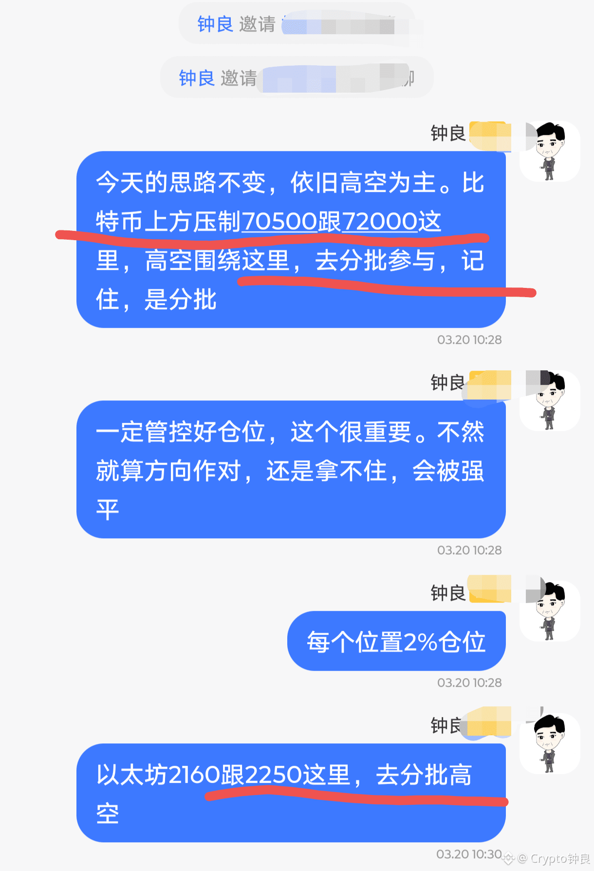 3.23 BTC/ETH Market Outlook:

Geopolitical factors caused gold to plummet at the opening on Monday. It's said that when cannons roar, gold soars; this time, oil prices took off, causing gold to fall. Bitcoin also continued its downward trend. Last Friday, we publicly recommended shorting at 70500 and Ethereum at 2160, which we successfully guided everyone to 68000 and 65000 respectively – everyone profited! If you missed out, don't worry, there are opportunities every day. As long as the direction is right, you'll eventually get on board and make money!

Bitcoin's weekly chart closed with a large inverted hammer candlestick, ending the previous two-week winning streak. The price broke below 68000. All three Bollinger Bands are widening downwards, with the lower band flattening out and opening lower again, indicating further downside potential. The MACD is still showing increasing bearish momentum. On the daily chart, the price rebounded to around 76,000 before encountering resistance and retracing, breaking through the middle Bollinger Band support. The lower Bollinger Band is widening downwards, creating room for further decline. The KDJ and RSI indicators, after being overbought at high levels, formed a death cross and continued to decline. The MACD bearish momentum continues to increase.

On the short-term 4-hour chart, the price continues to decline, pressured by the lower Bollinger Band, repeatedly testing it with false breakouts. The KDJ and RSI indicators are oversold at low levels and show signs of turning upwards, suggesting a need for a rebound correction. Avoid being overly aggressive in shorting. The MACD bearish momentum continues to increase. On the hourly chart, all three Bollinger Bands are widening downwards, with the price consistently pressured by the middle band, forcing the lower band to widen further downwards. The intraday strategy is primarily shorting on rallies.

Those holding short positions from last week at 70,500 can continue to hold, watching the 65,000 support level. Those without short positions should patiently wait for a rebound to allow the indicators to correct slightly before entering short positions; this will be a more prudent approach. More details are omitted here. The intraday short-selling plan has been arranged; the rest is up to time! $BTC #Gold suffers its biggest weekly drop in 43 years