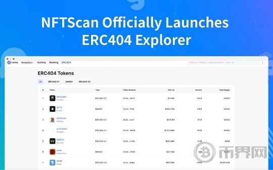 NFTScan 正式上线 ERC404 浏览器和 NFT API 数据服务图标